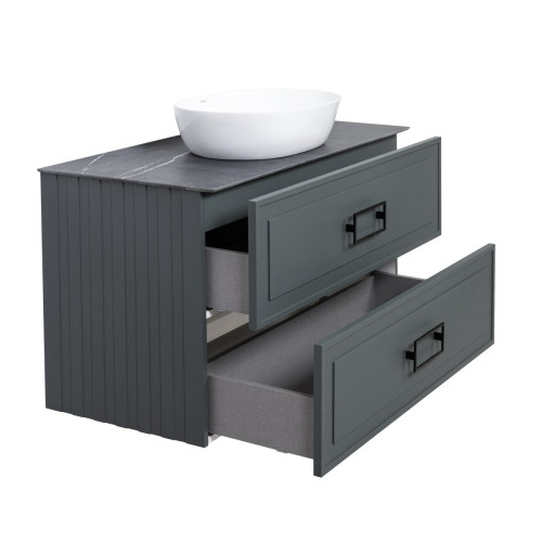 Тумба под раковину подвесная La Fenice Cubo TWIN FNC-01-CUB-G-90-2, серо-зеленая