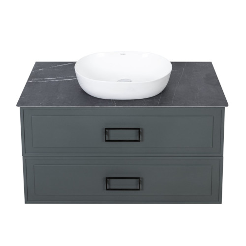 Тумба под раковину подвесная La Fenice Cubo TWIN FNC-01-CUB-G-90-2, серо-зеленая