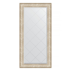 Зеркало настенное с гравировкой EVOFORM в багетной раме виньетка серебро, 80х162 см, BY 4297