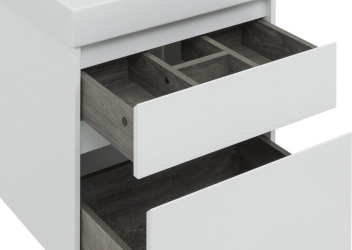 Тумба с раковиной Aquanet Nova Lite 60 белый (2 ящика)