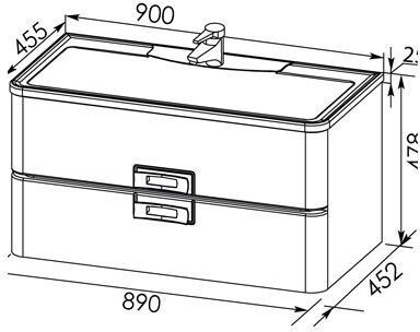 Тумба с раковиной Aquanet Паллада 90 белый
