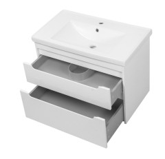 Комплект в ванную Ceruttispa тумба Эмилия white 80 подвесная с умывальником "Кантэ 80"