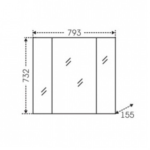 Зеркальный шкаф СанТа Стандарт 80
