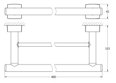 Штанга для полотенца двойная 40 cm (хром) (FBS) ESP 035