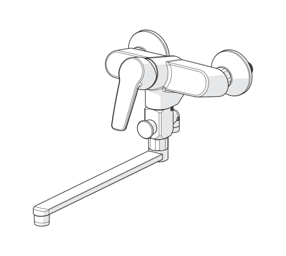 3942Y Saga Смеситель для ванны и душа с поворотным изливом (300 мм)