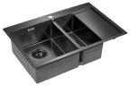 Мойка нерж. сталь Paulmark LIGA, PM227851-GML, вороненая сталь, левая, 780х510мм, Paulmark