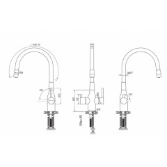 Смеситель для кухни Paulmark Salix никель, 213419-NI, Paulmark