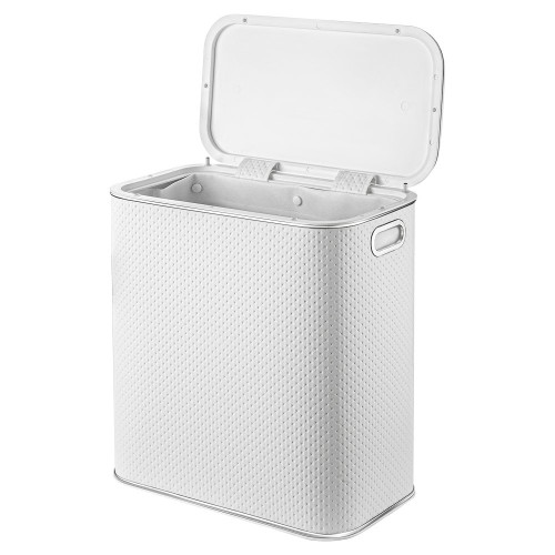 Корзина для белья  PWH-M PUNTO белая, кант хром, малая
