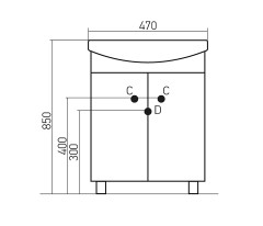 Тумба под раковину Дора-47 MIXLINE Астра-47 (523044)
