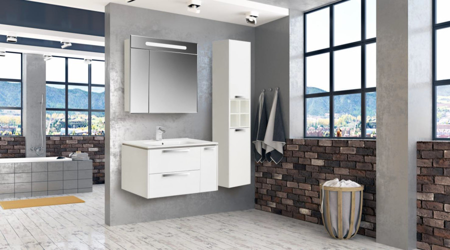 LAGO Модуль д/раковины 800 мм, белый глянец (подходит раковина и зеркал.шк.Victoria Nord)