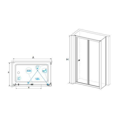 Душевой уголок RGW CL-41 (CL-21 + Z-12) арт. 040941759-11