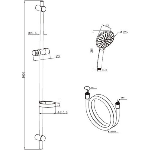Душевой гарнитур  AM PM Bliss L F0153100