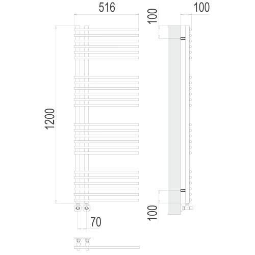 Полотенцесушитель TERMINUS Люкс Астра П24 70х1200 NEW