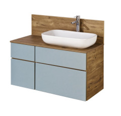 Тумба под раковину AQUATON Мишель 80 NEW подвесная, без столешницы Дуб Рустикальный/Фьорд (1A256801MIX30)