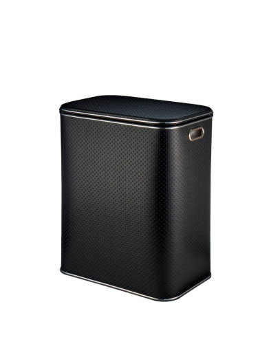 Корзина для белья Geralis PBH-S PUNTO Черная, кант Хром, Большая