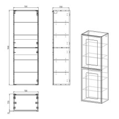 Шкаф-пенал Alvaro Banos Barcelona 50 R/L подвесной