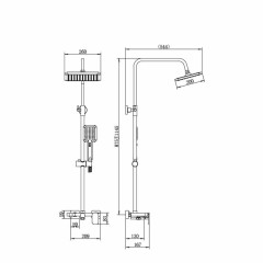 Душевая система FASHUN A52424-7, черный