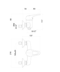 Смеситель для душа Fiore PLANET 37CR1200, хром