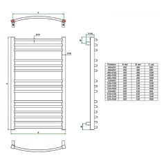 Электрический полотенцесушитель Grota Calma 630х1500