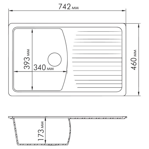 Кухонная мойка Rossinka RS76-47SW
