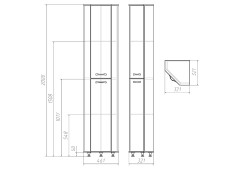 Пенал напольный Угловой Идеал левый/правый Домино