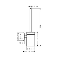 Ёрш для унитаза Hansgrohe PuraVida с держателем, хром (41505000)