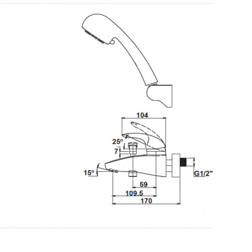 Смеситель для ванны с душем KAISER Safira (15022)