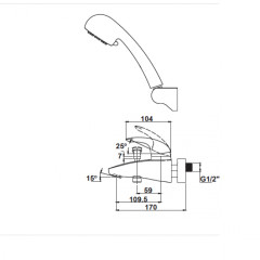 Смеситель для ванны с душем KAISER Safira (15022)