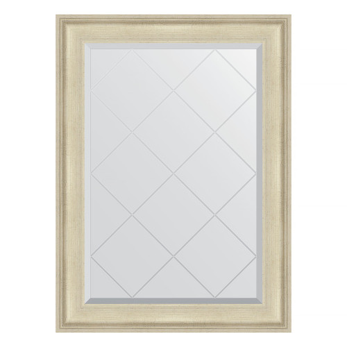 Зеркало настенное с гравировкой EVOFORM в багетной раме травленое серебро, 78х105 см, BY 4198