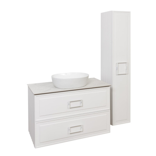 Тумба под раковину подвесная La Fenice Cubo TWIN FNC-01-CUB-B-100-2, белая