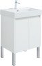 Тумба с раковиной Aquanet Nova Lite 60 белый глянец (2 дверцы)