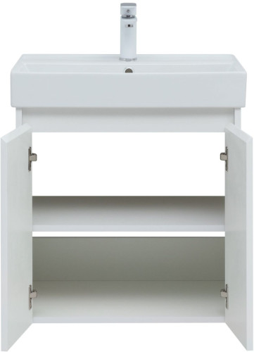 Тумба с раковиной Aquanet Nova Lite 60 белый глянец (2 дверцы)