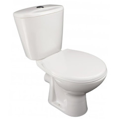 Унитаз компакт Лобненский стройфарфор Универсал NEW 90, сливная арматура + сиденье (10/1/5/3-36)