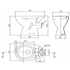 Унитаз компакт Лобненский стройфарфор Универсал NEW 90, сливная арматура + сиденье (10/1/5/3-36)