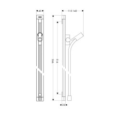 Душевая штанга Hansgrohe Unica Raindance 90см, со шлангом (27636000)