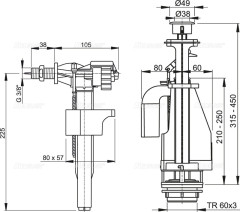 SA08A 3/8&quot; Выпускной комплект с двойной кнопкой, впускной механизм А15 3/8