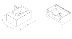 Тумба с раковиной Lazio 800