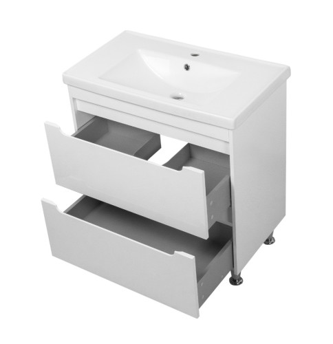 Комплект в ванную Ceruttispa тумба Эмилия white 80 с умывальником "Кантэ 80"