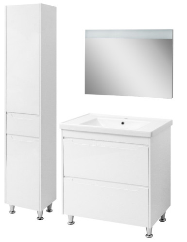 Комплект в ванную Ceruttispa тумба Эмилия white 80 с умывальником "Кантэ 80"