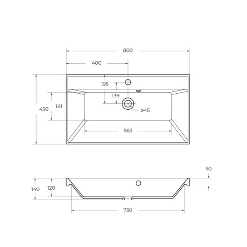 База под раковину подвесная BelBagno MARINO-800-2C-SO-RW-P