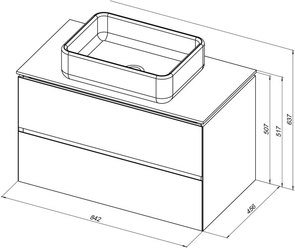 Тумба под раковину Allen Brau Infinity 1.21001.CGM 85 cement grey matt