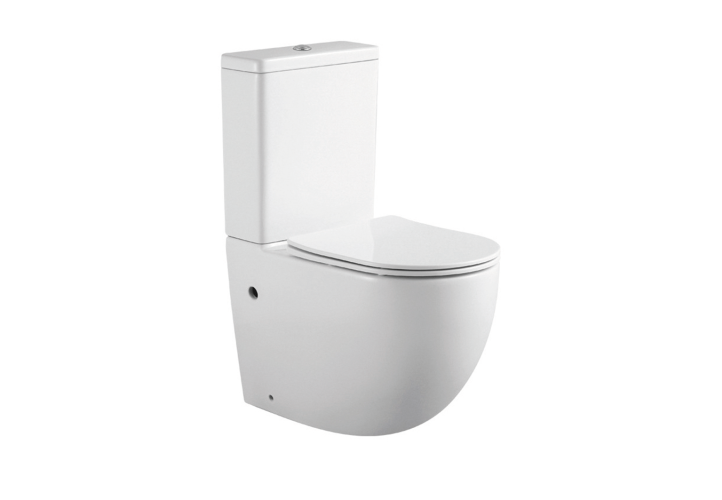 Унитаз-компакт напольный безободковый с бачком AQUATEK ЕВРОПА AQ2903-00 630*390*825 мм, горизонтальный выпуск, тонкое сиденье с механизмом плавного закрывания, крепеж