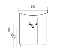 Тумба под раковину Элеганс-55 MIXLINE Вилена-55 (525897)