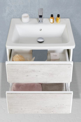 RONDA Модуль д/раковины 700 мм, бетон/белый матовый