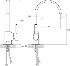Смеситель для кухонной мойки Ravak Керамический картридж (X070090)