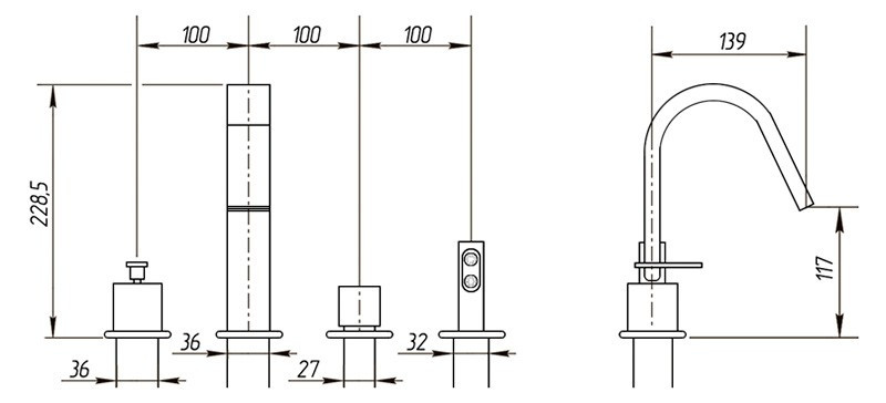 Смеситель на борт ванны Migliore Alimatha ML.ALC-5755