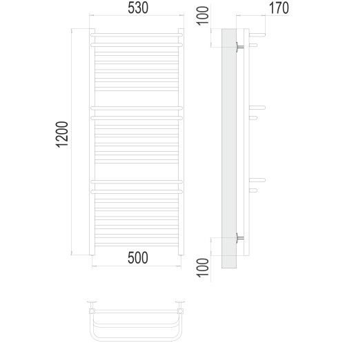 Полотенцесушитель TERMINUS Стандарт Орион П22 500х1200 NEW