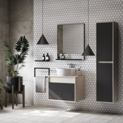 Пенал подвесной AQUATON Урбан 37 см, дуб орегон/серый графит (1A248103LQX60)