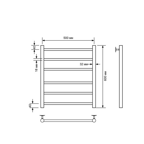 Полотенцесушитель водяной Comfysan Luce W-6 60/50, хром