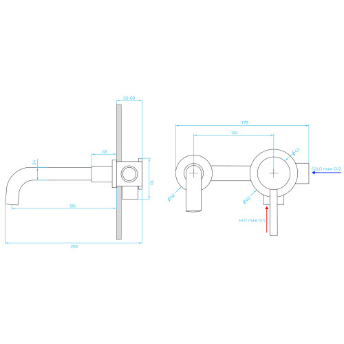 Смеситель встраиваемый с изливом RGW SP-47 арт. 51140547-01